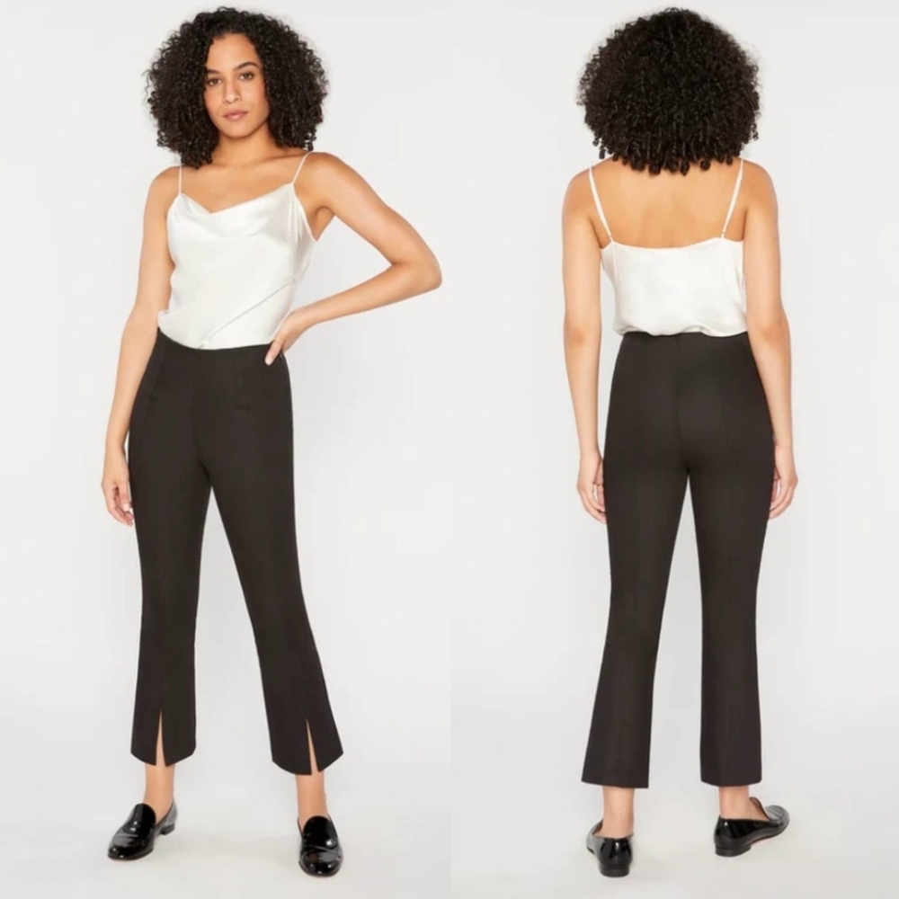 cinq a sept Black Cropped Kick Flare Trousers